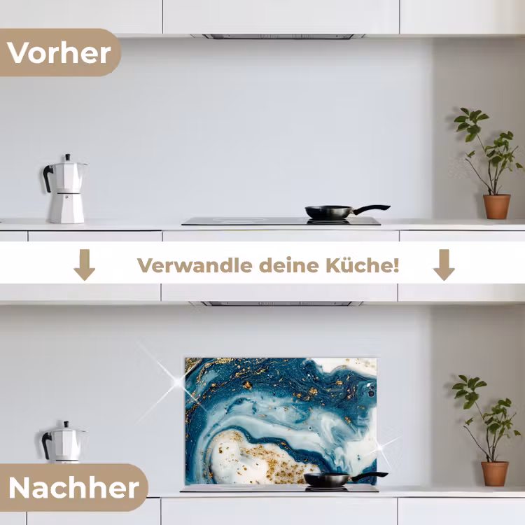 Spritzschutz Küche - Marmor - Farbe - Glitter - Gold — 7