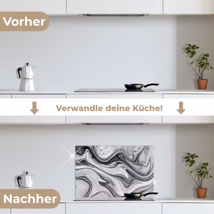 Spritzschutz Küche - Marmor - Muster - Grau - Marmoroptik - Schwarz — 7