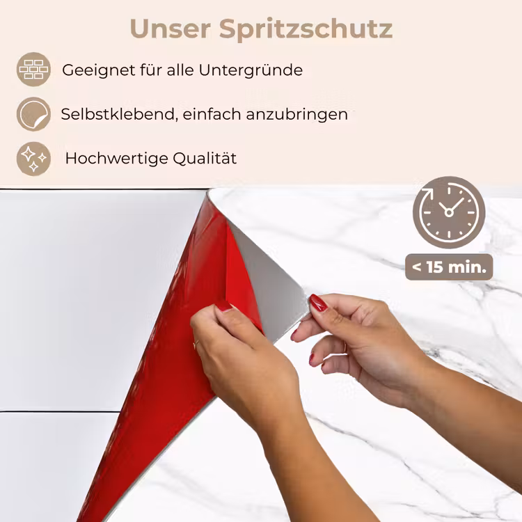 Spritzschutz Küche - Marmor - Weiß - Linie - Muster - Luxus - Marmoroptik — 4
