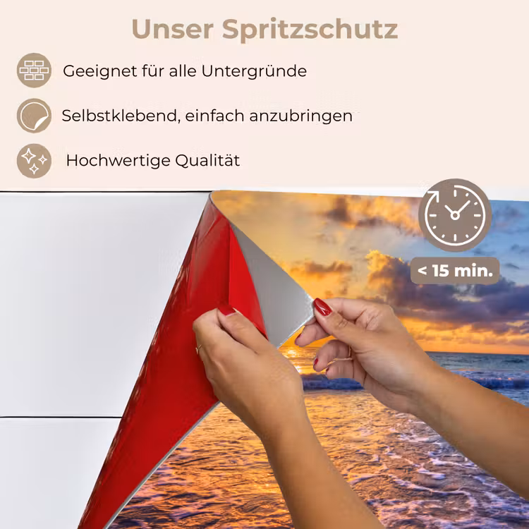 Spritzschutz Küche - Meer - Strand - Sonnenuntergang - Wolken - Horizont — 4