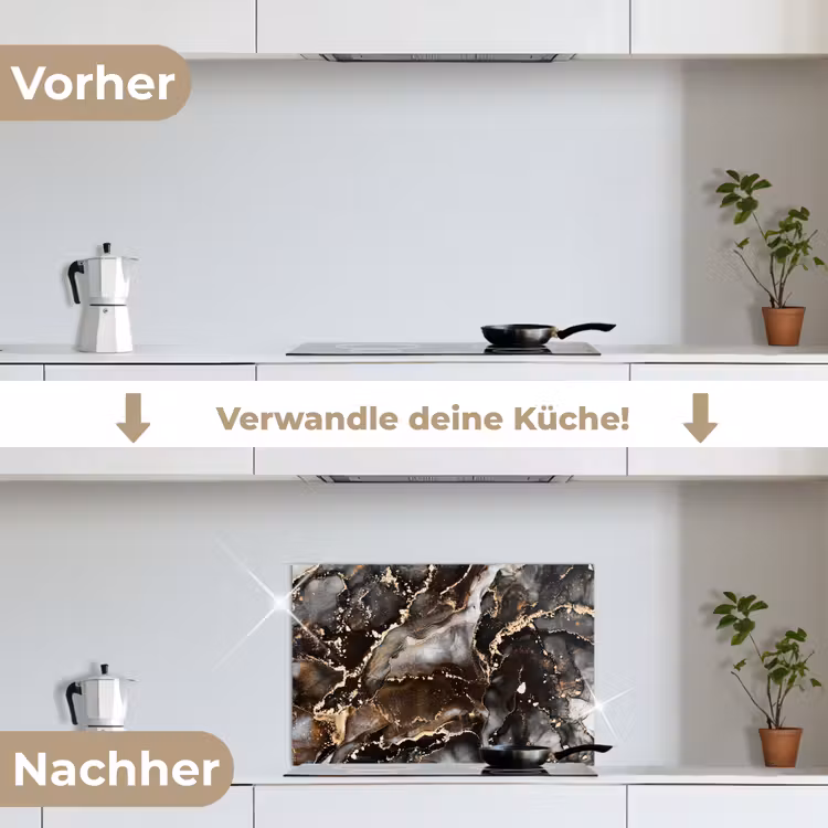 Spritzschutz Küche - Marmor - Gold - Glitzer - Luxus — 7