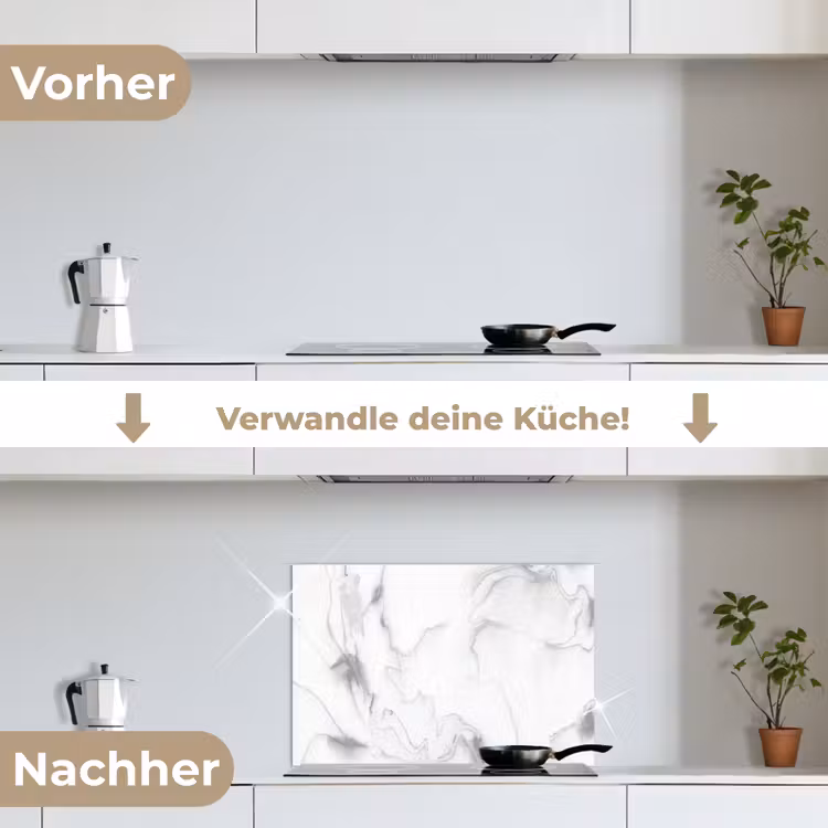 Spritzschutz Küche - Marmor - Grau - Weiß - Abstrakt - Marmoroptik — 7