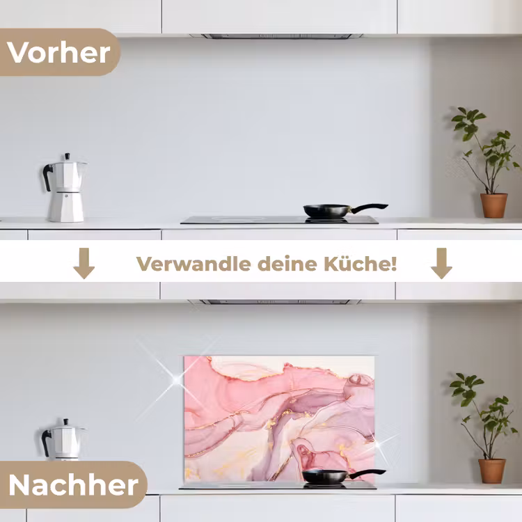Spritzschutz Küche - Gold - Marmor - Rosa — 7