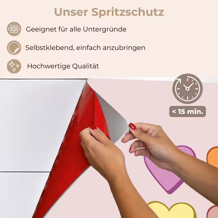 Spritzschutz Küche - Herzen - Pastell - Liebe - Mutter — 4