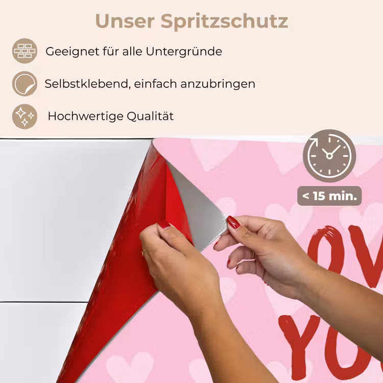 Spritzschutz Küche - Liebe - Zitat - Mutter - Rot — 4