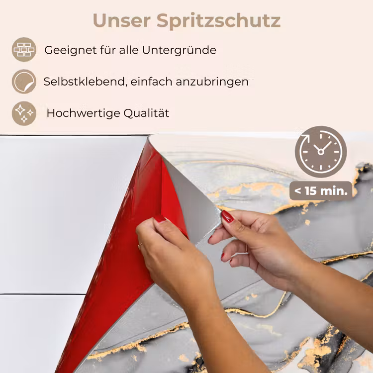 Spritzschutz Küche - Marmor - Gold - Grau — 4