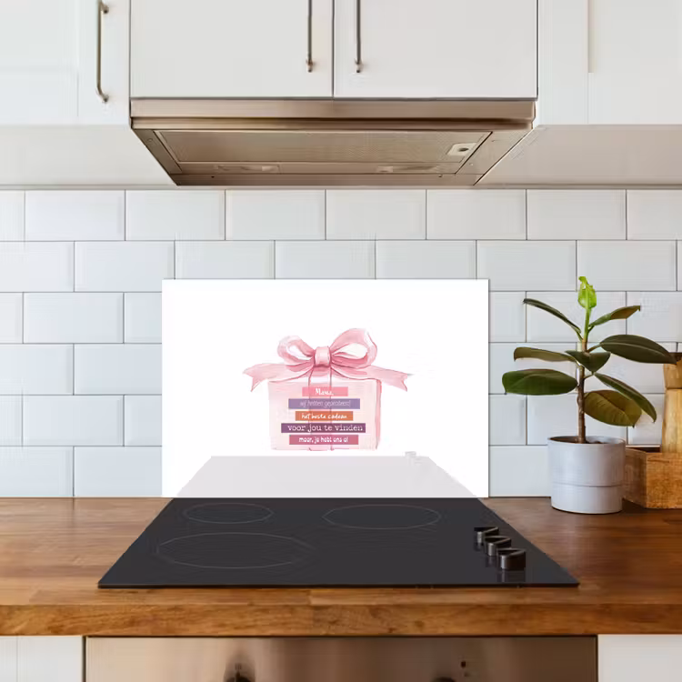 Spritzschutz Küche - Geschenk - Schleife - Text - Rosa — 3