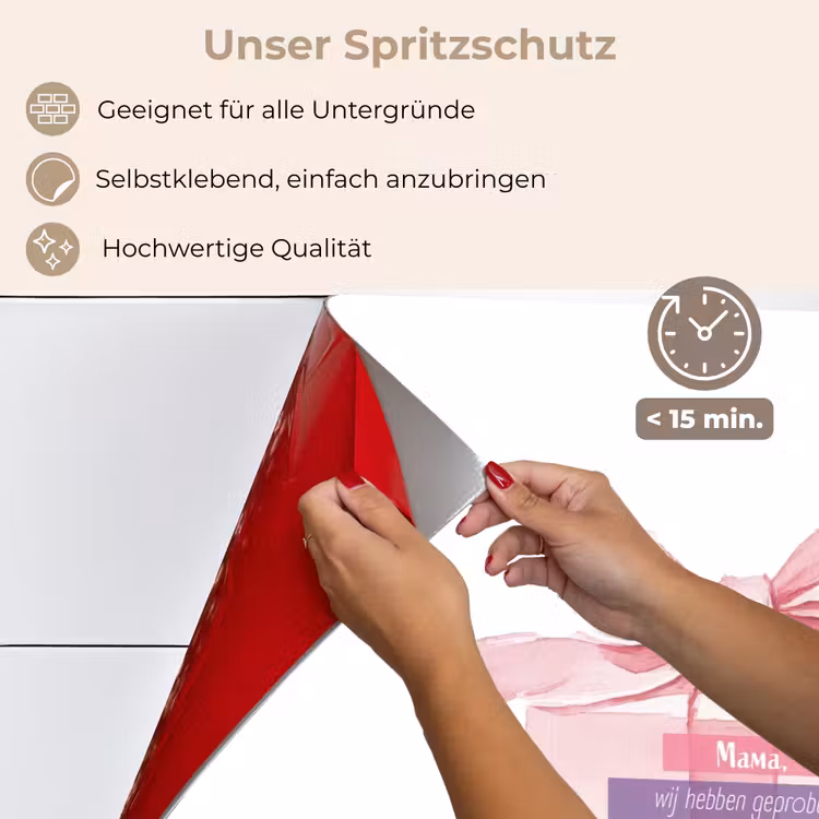 Spritzschutz Küche - Geschenk - Schleife - Text - Rosa — 4