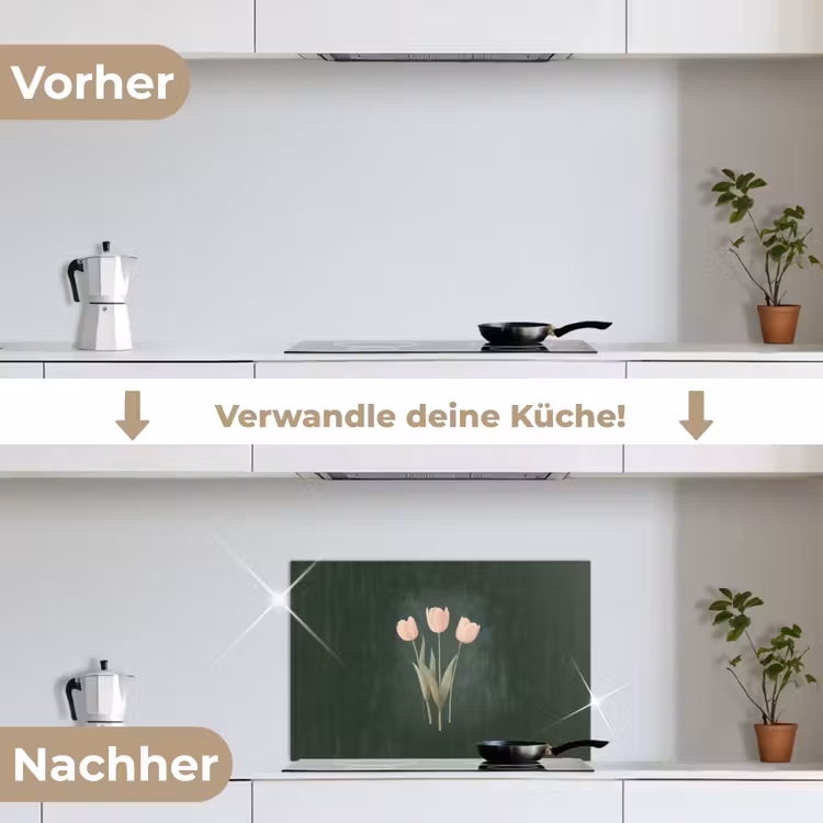 Spritzschutz Küche - Tulpen - Liebe - Dunkelgrün — 7