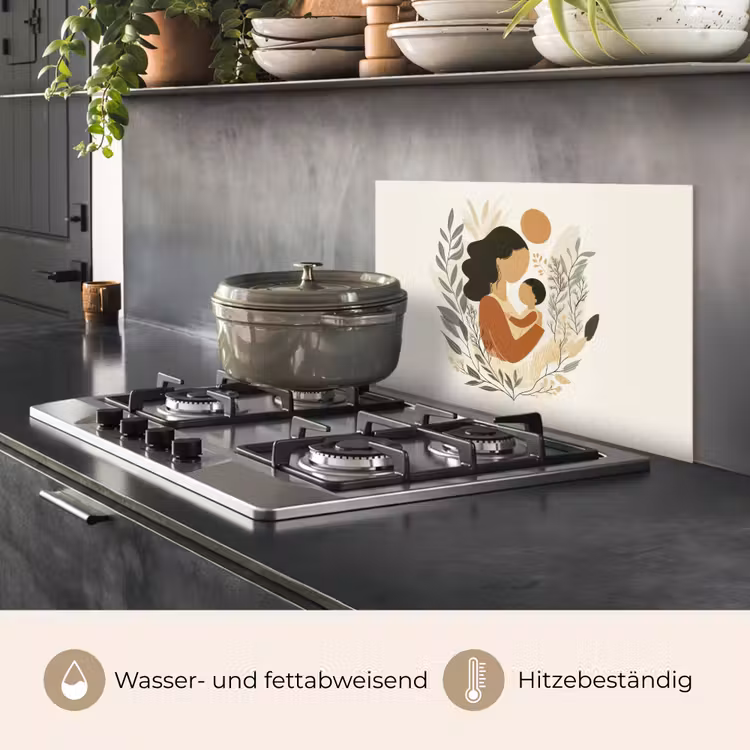 Spritzschutz Küche - Illustration - Mutter - Kind - Liebevoll — 2