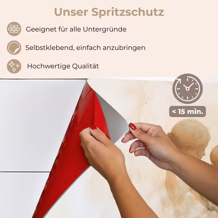 Spritzschutz Küche - Kind - Mutter - Aquarellmalerei — 4
