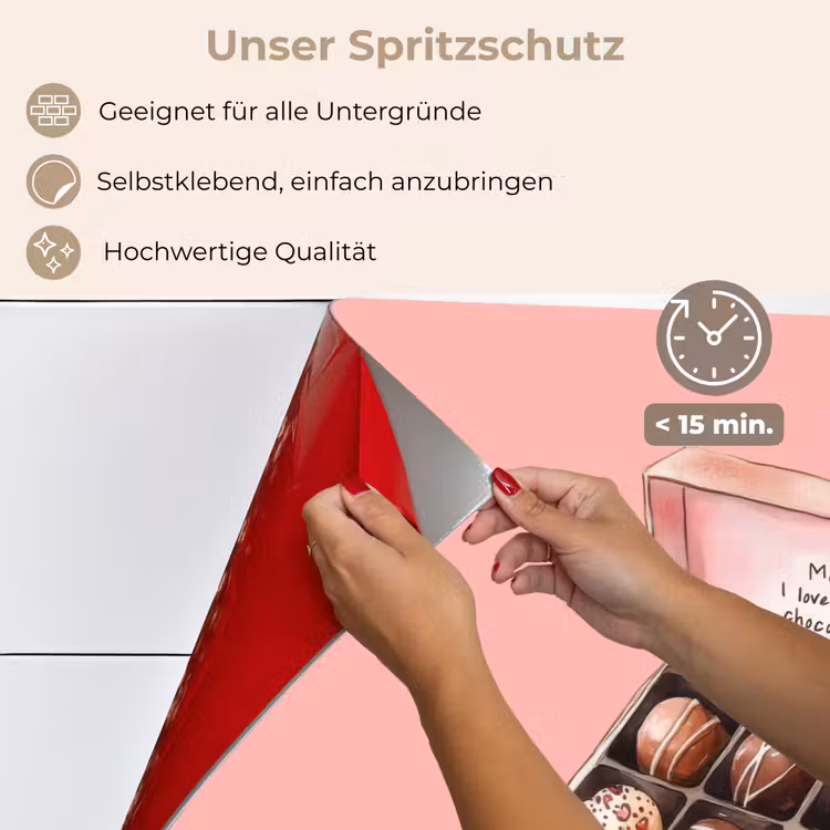 Spritzschutz Küche - Schachtel - Bonbons - Liebevoll - Text — 4