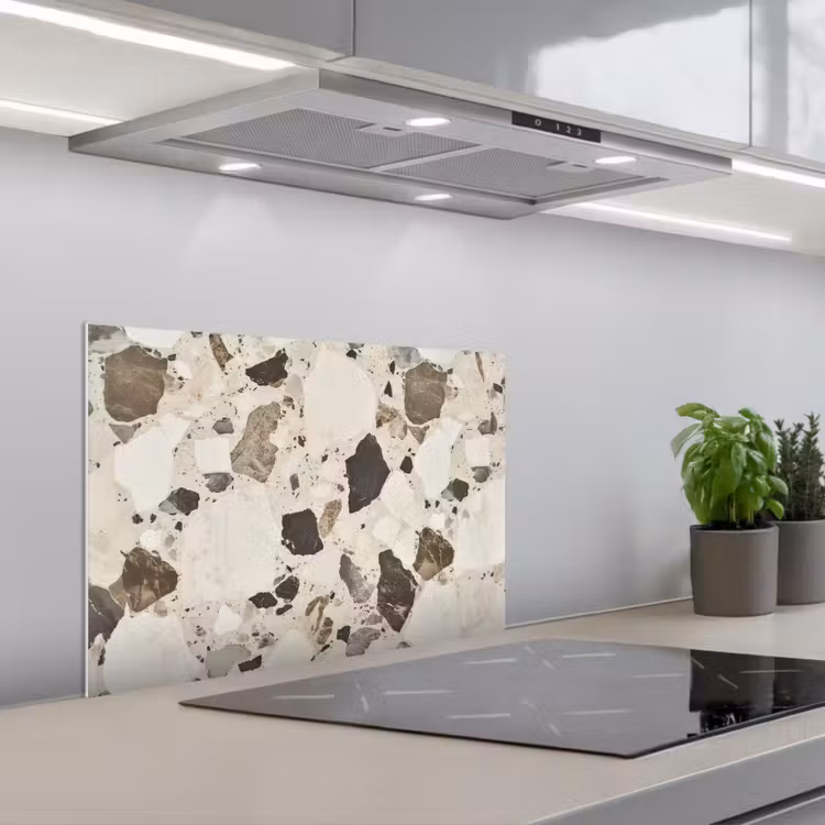 Spritzschutz Küche - Neutral - Steine - Dekoration - Terrazzo — 1