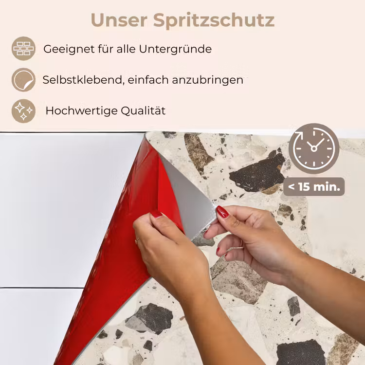 Spritzschutz Küche - Neutral - Steine - Dekoration - Terrazzo — 4