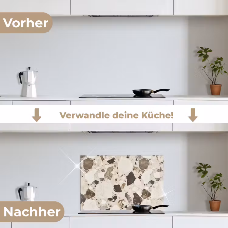 Spritzschutz Küche - Neutral - Steine - Dekoration - Terrazzo — 7