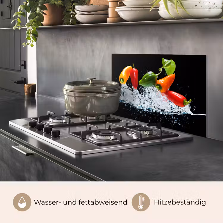 Spritzschutz Küche - Buntes Pfefferspektakel — 2