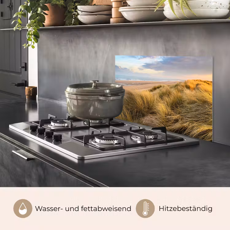 Spritzschutz Küche - Goldene Stunde in den Dünen — 2