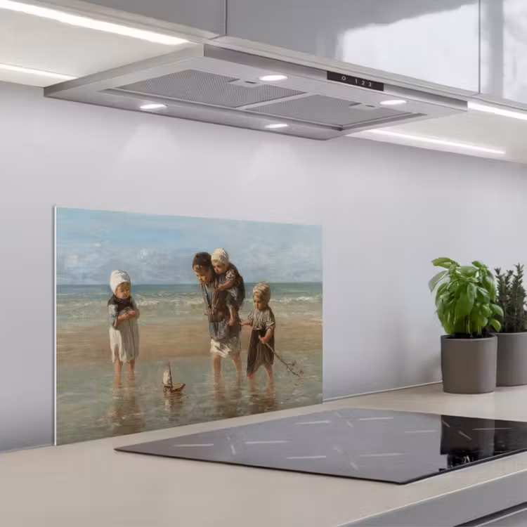 Spritzschutz Küche - Kinderspiele am Meer — 1
