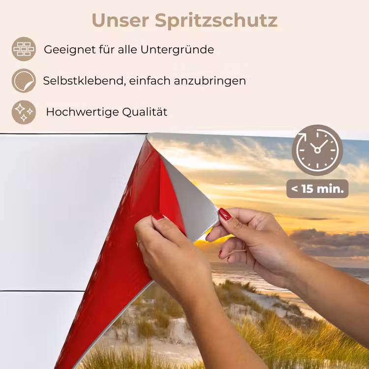 Spritzschutz Küche - Strahlend über die Dünenlandschaft — 4