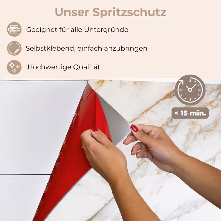 Spritzschutz Küche - Wirbelnder Marmorwind — 4