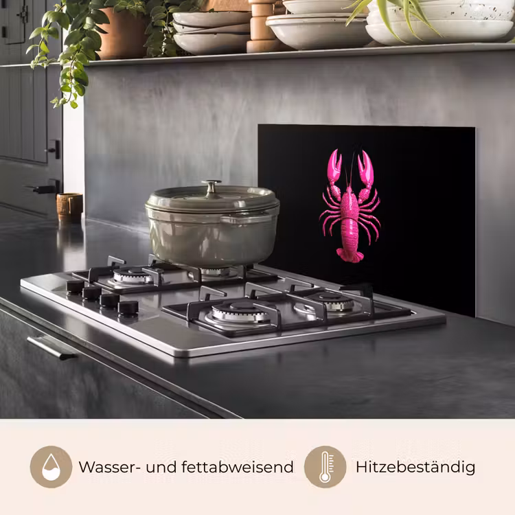 Spritzschutz Küche - Krebs - leuchtend rosa — 2