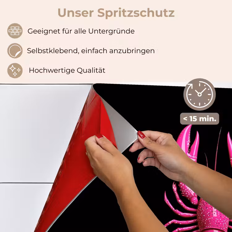 Spritzschutz Küche - Krebs - leuchtend rosa — 4