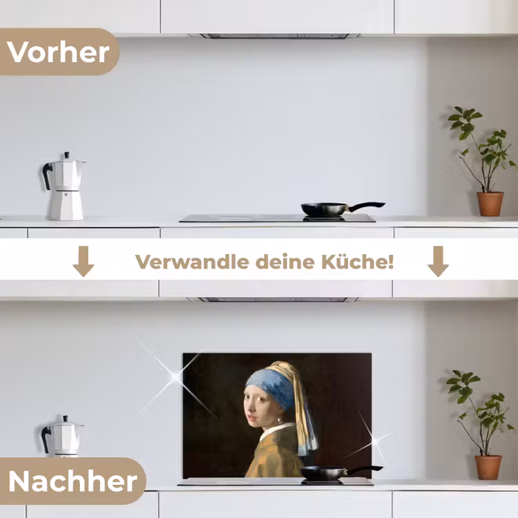 Spritzschutz Küche - Mädchen mit Perlenohrring - Gemälde - Alte Meister - Vermeer — 7