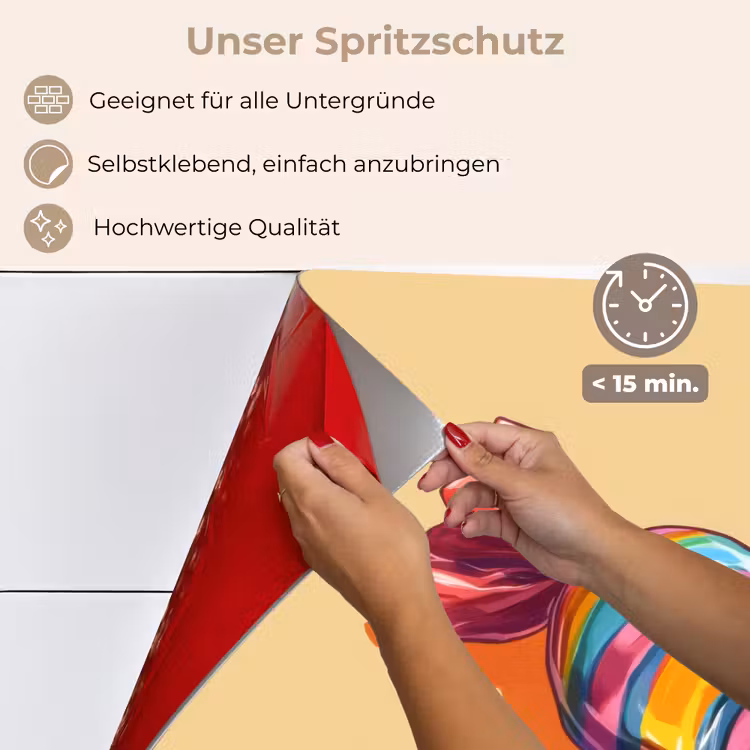 Spritzschutz Küche - Gelb - Bonbon - Farbe — 4