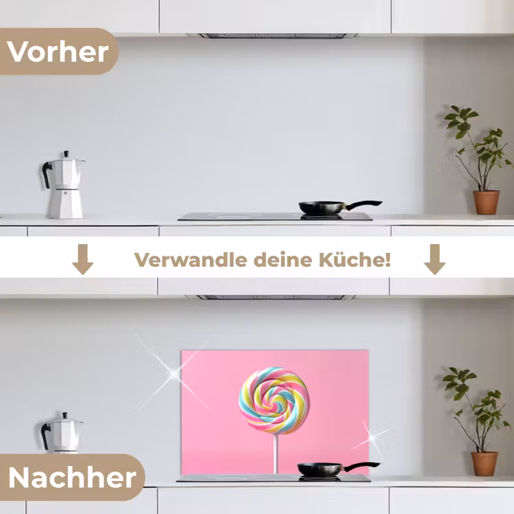 Spritzschutz Küche - Lollipop - Rosa - Süßigkeit - Süß — 7