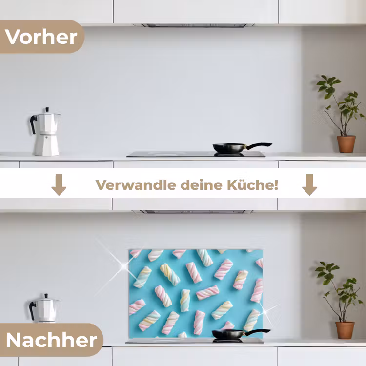 Spritzschutz Küche - Speck - Pastell - Bonbon - Blau — 7