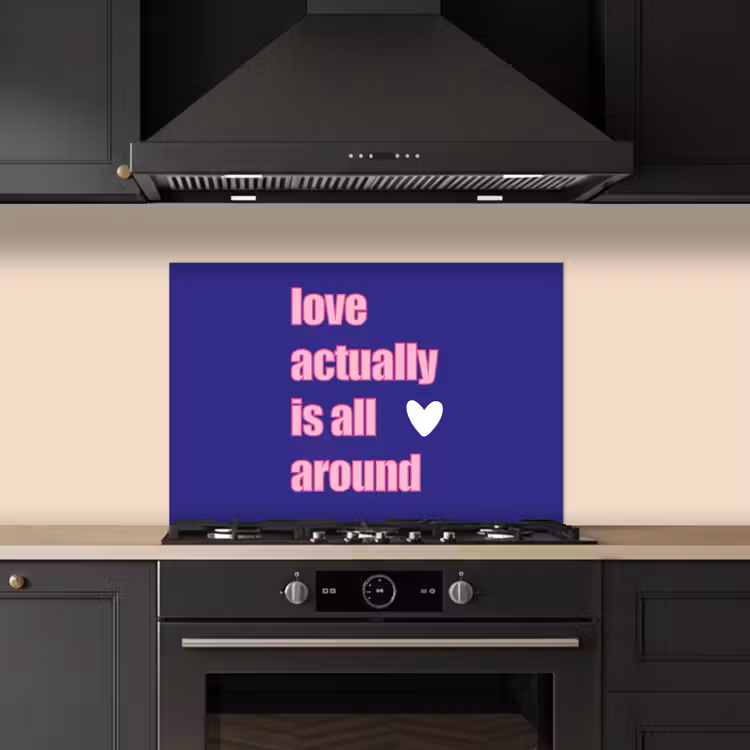 Spritzschutz Küche - Text - Valentinstag - Liebe - Blau — 5