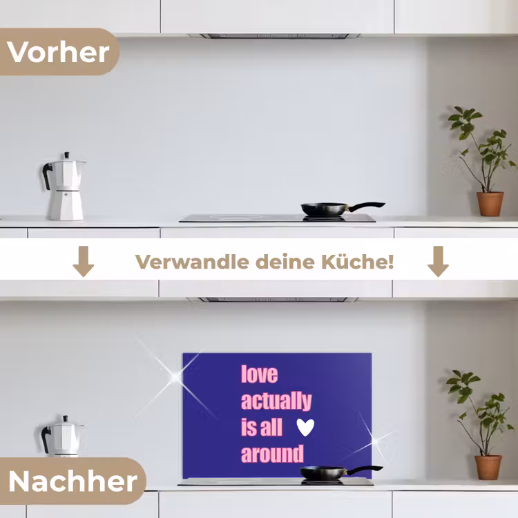 Spritzschutz Küche - Text - Valentinstag - Liebe - Blau — 7
