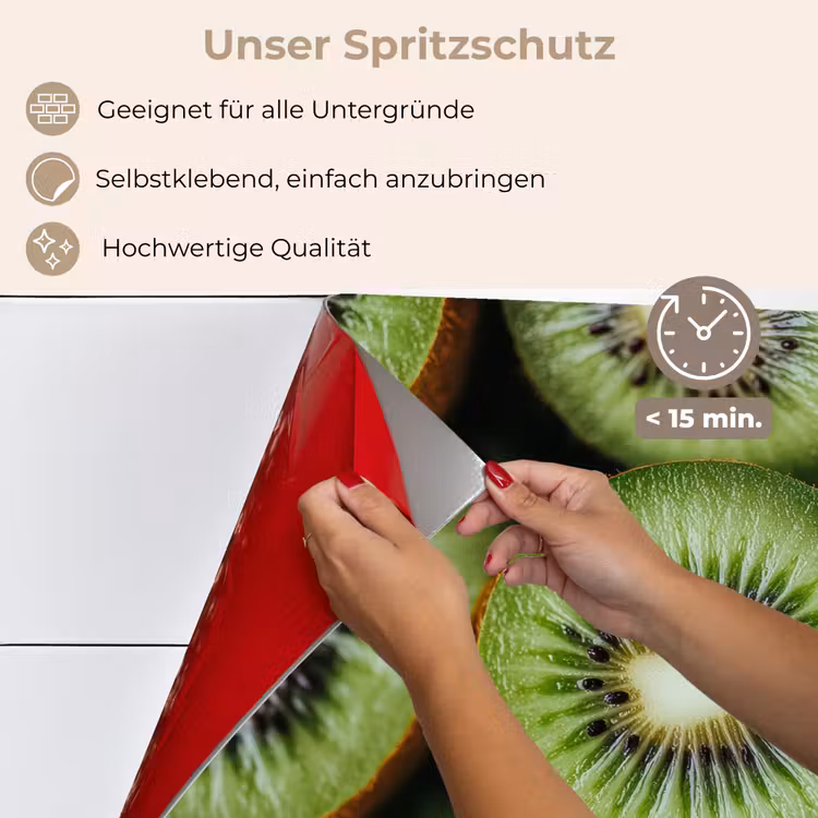 Spritzschutz Küche - Kiwi - Obst - Grün — 4
