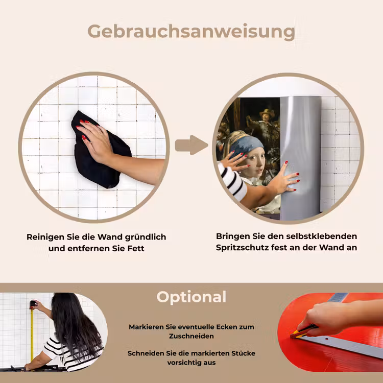 Spritzschutz Küche - Malerei - Alte Meister - Schwan — 6
