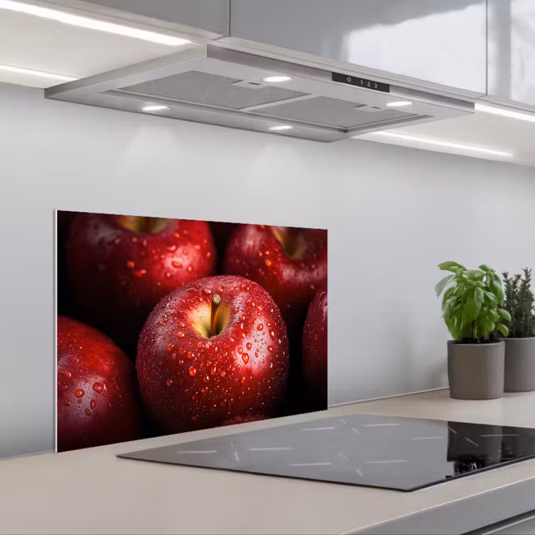 Spritzschutz Küche - Rot - Äpfel - Obst — 1