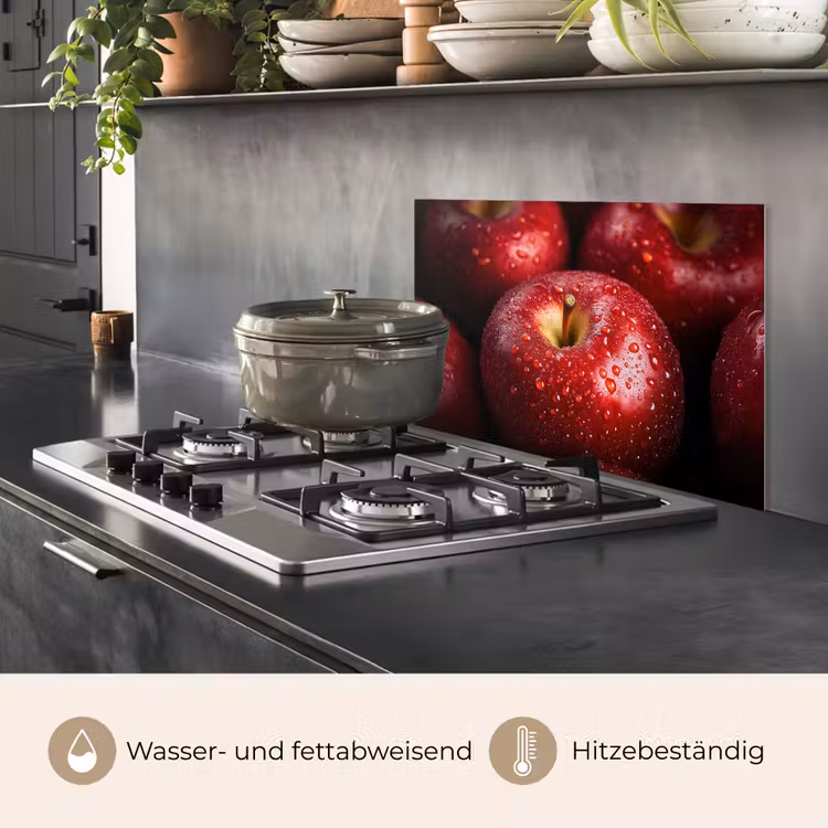 Spritzschutz Küche - Rot - Äpfel - Obst — 2