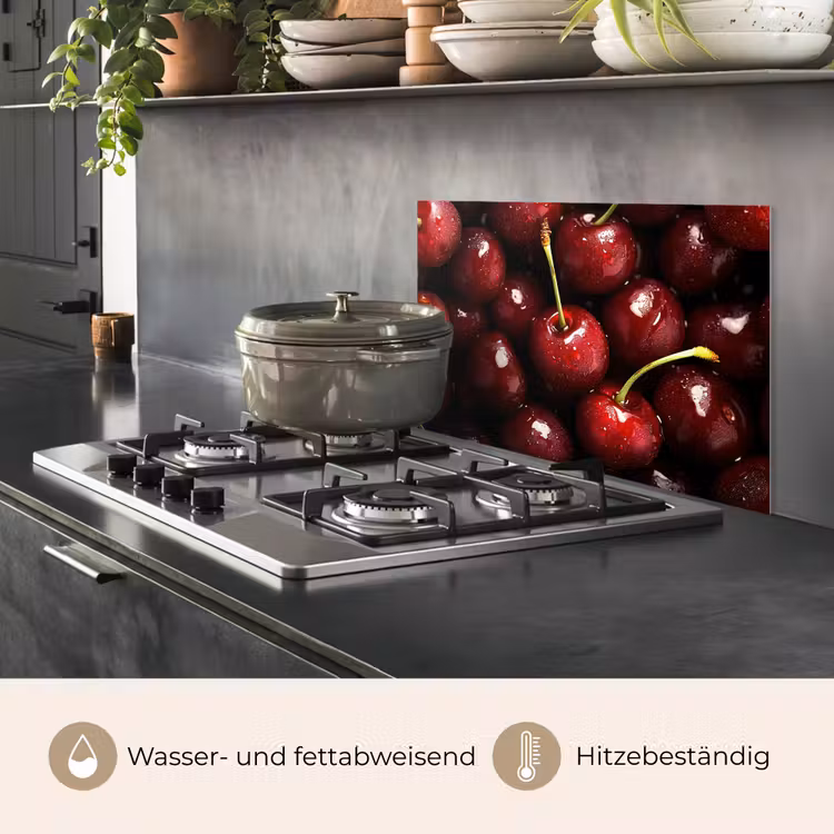 Spritzschutz Küche - Rot - Obst - Kirsche — 2