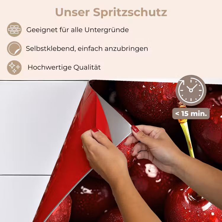 Spritzschutz Küche - Rot - Obst - Kirsche — 4