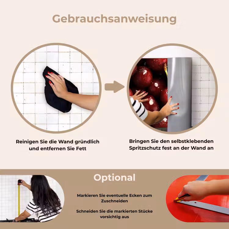 Spritzschutz Küche - Rot - Obst - Kirsche — 6