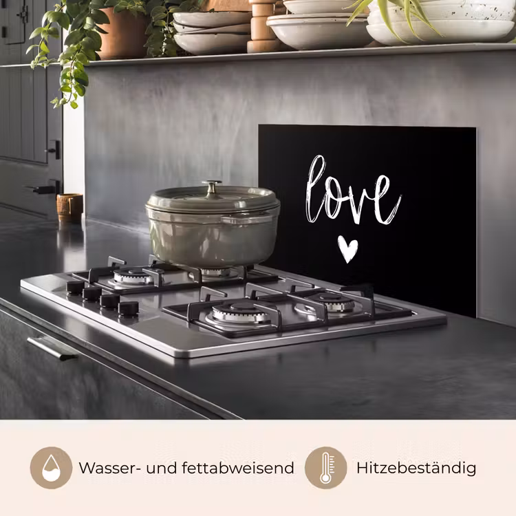 Spritzschutz Küche - Sprichwörter - Liebe - Zitate — 2