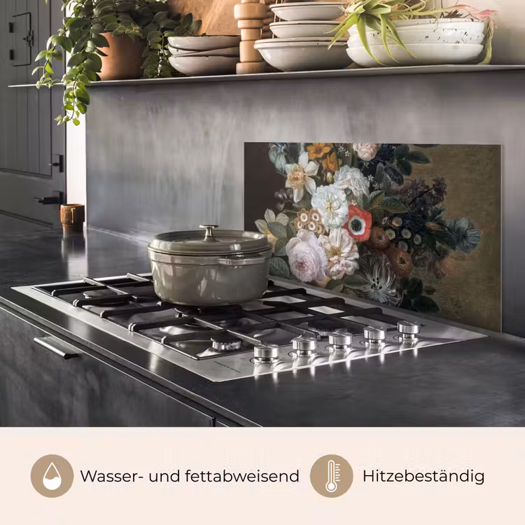 Spritzschutz Küche - Stilleben mit Blumen - Gemälde von Eelke Jelles Eelkema — 2