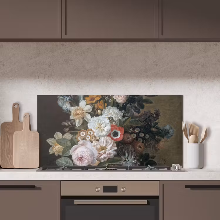 Spritzschutz Küche - Stilleben mit Blumen - Gemälde von Eelke Jelles Eelkema — 3