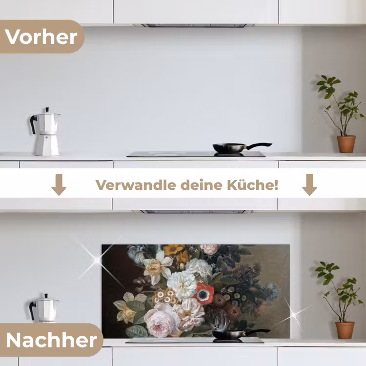 Spritzschutz Küche - Stilleben mit Blumen - Gemälde von Eelke Jelles Eelkema — 7