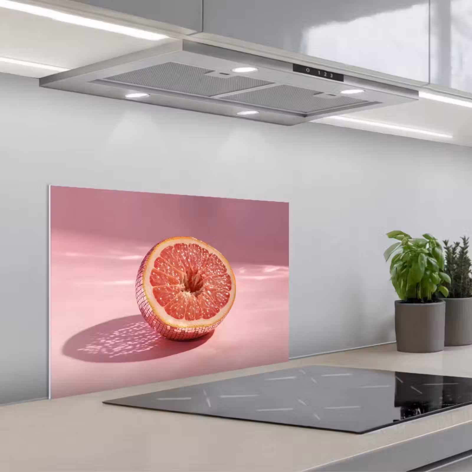Spritzschutz Küche - Grapefruit - Rosa - Disco - Glänzend — 1
