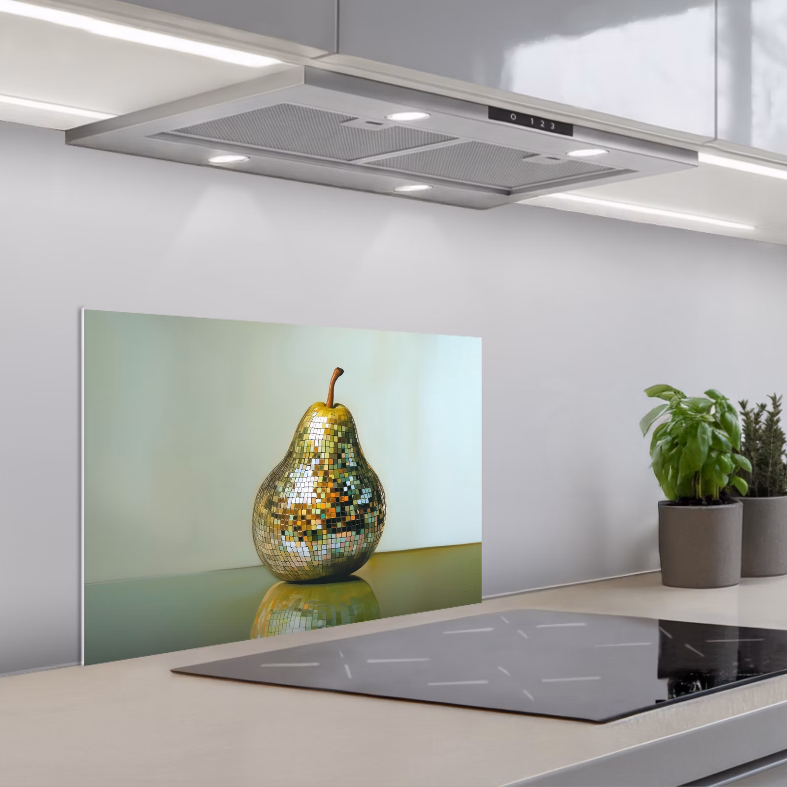 Spritzschutz Küche - Obst - Disco - Kunst - Glitzer — 1