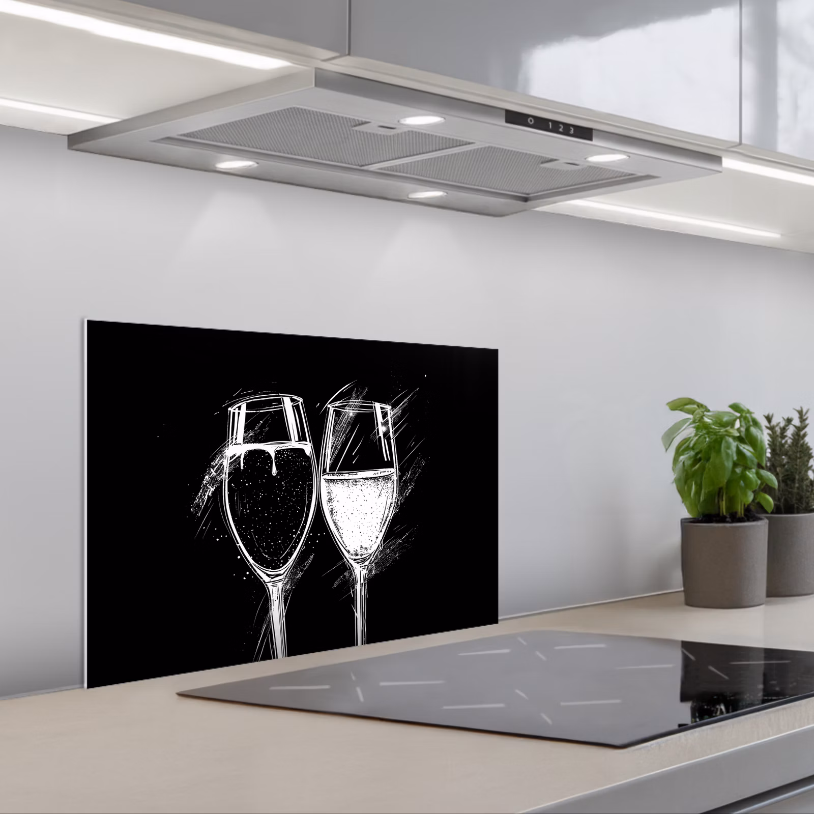 Spritzschutz Küche - Schwarzer und weißer Toast — 1