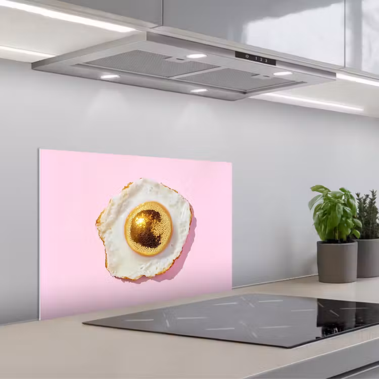 Spritzschutz Küche - Ei - Disco - Frühstück - Glitzer — 1