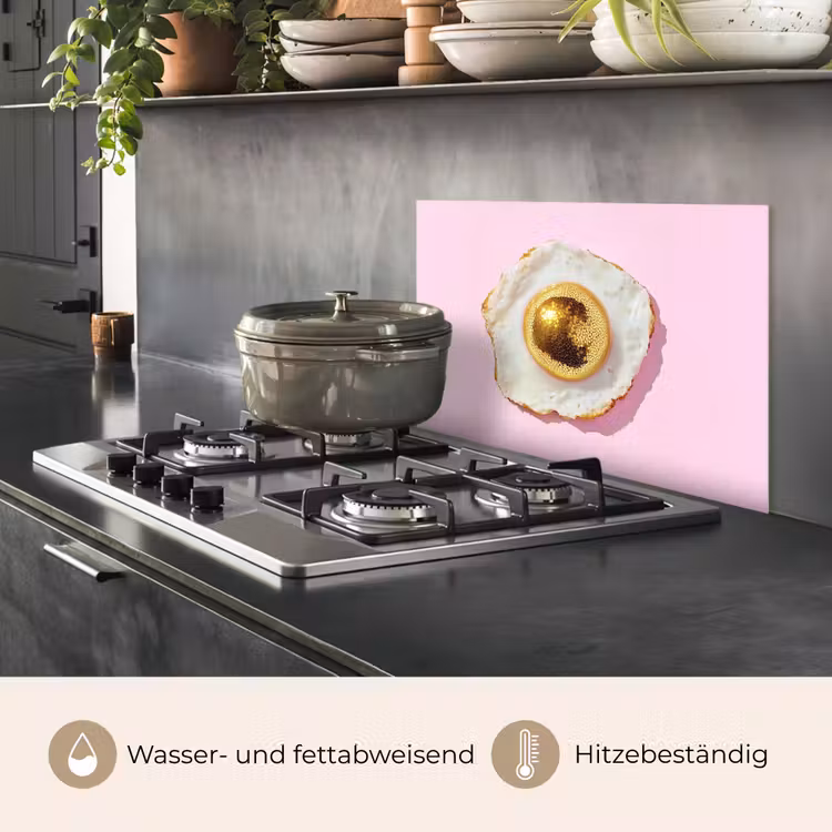 Spritzschutz Küche - Ei - Disco - Frühstück - Glitzer — 2