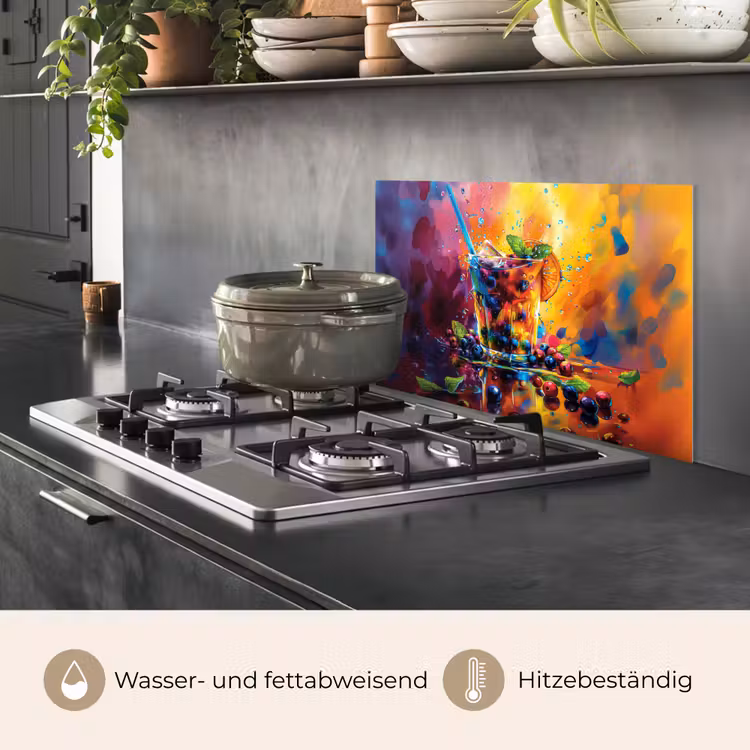 Spritzschutz Küche - Explosion von Früchten und Farben — 2