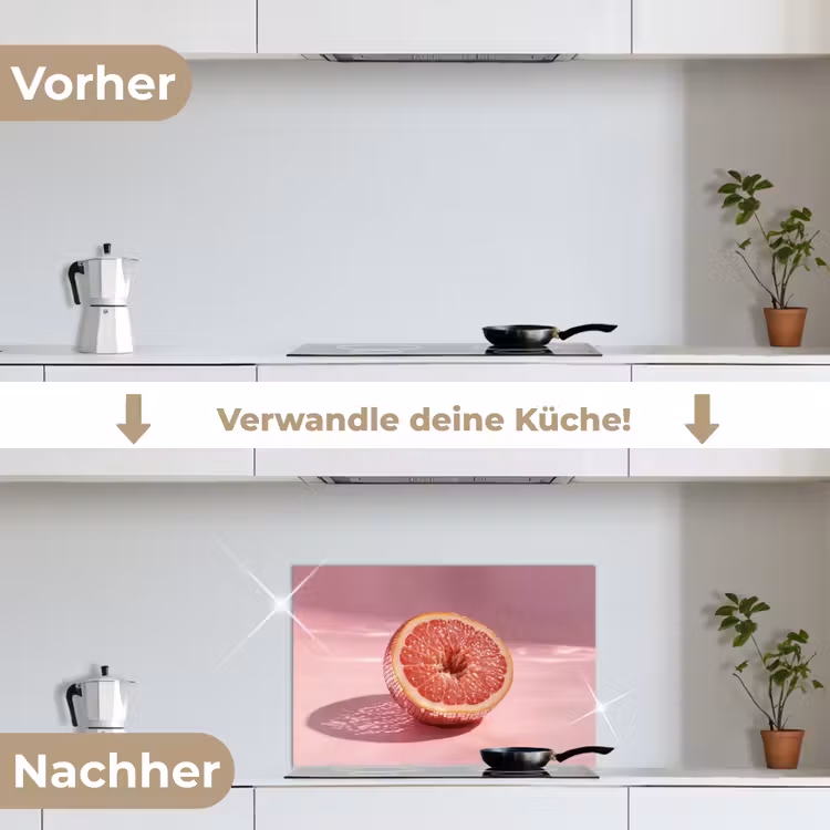 Spritzschutz Küche - Grapefruit - Rosa - Disco - Glänzend — 7